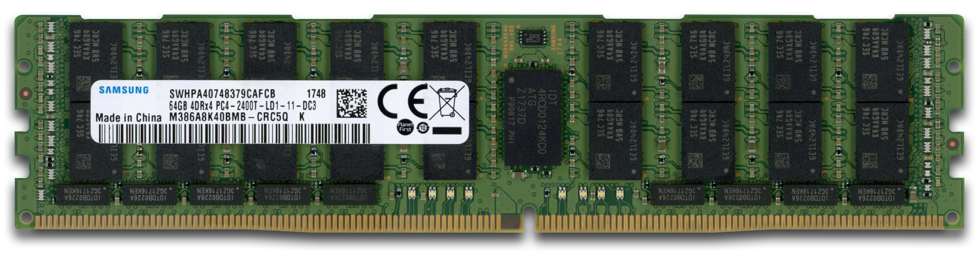 Samsung 64GB RAM-Modul DDR4 2400 MT/s PC4-2400T-L LRDIMM ECC, refurbished