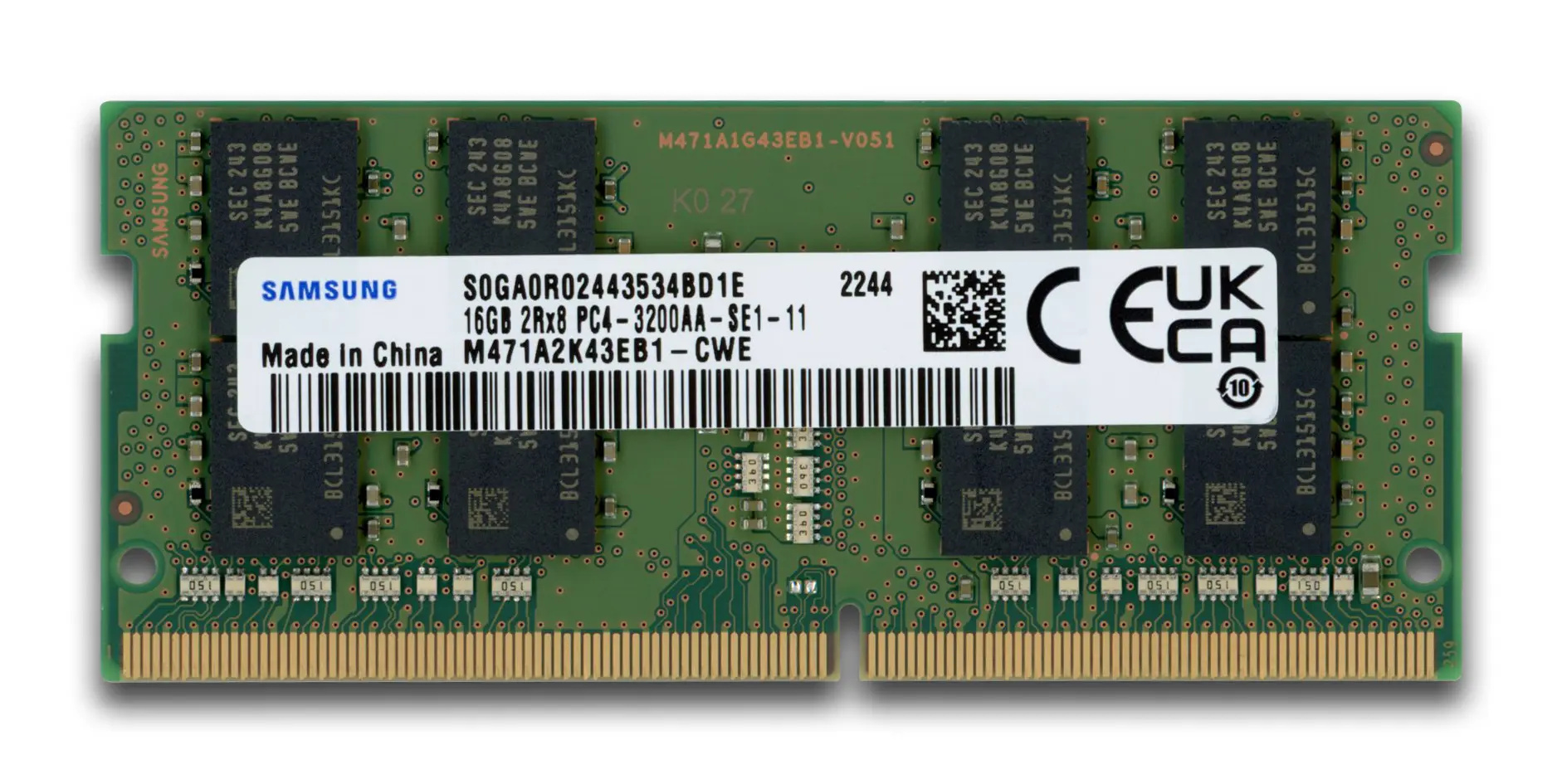 Samsung 16GB RAM-Modul DDR4 3200 MT/s PC4-3200AA-S SODIMM
