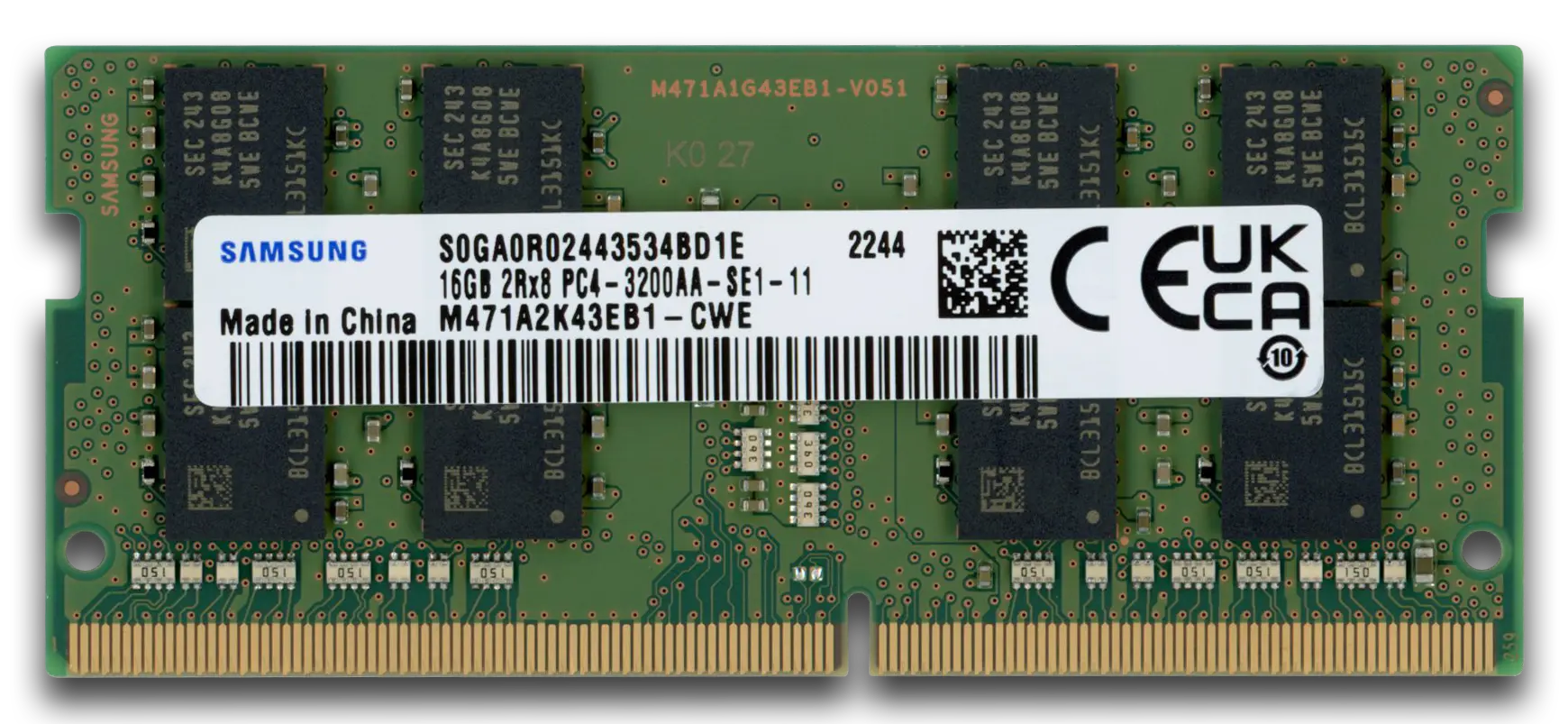 Samsung 16GB RAM-Modul DDR4 3200 MT/s PC4-3200AA-S SODIMM