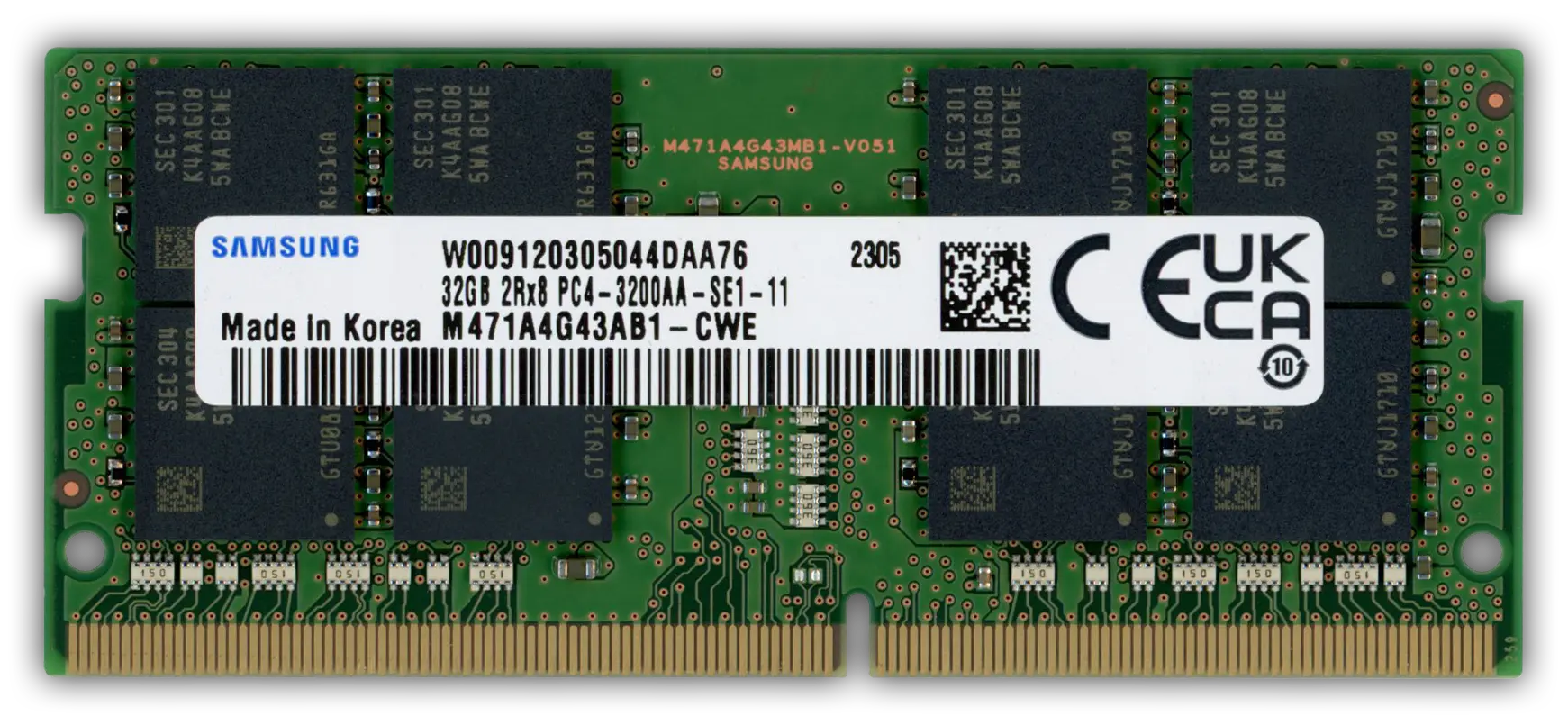 Samsung 32GB RAM-Modul DDR4 3200 MT/s PC4-3200AA-S SODIMM