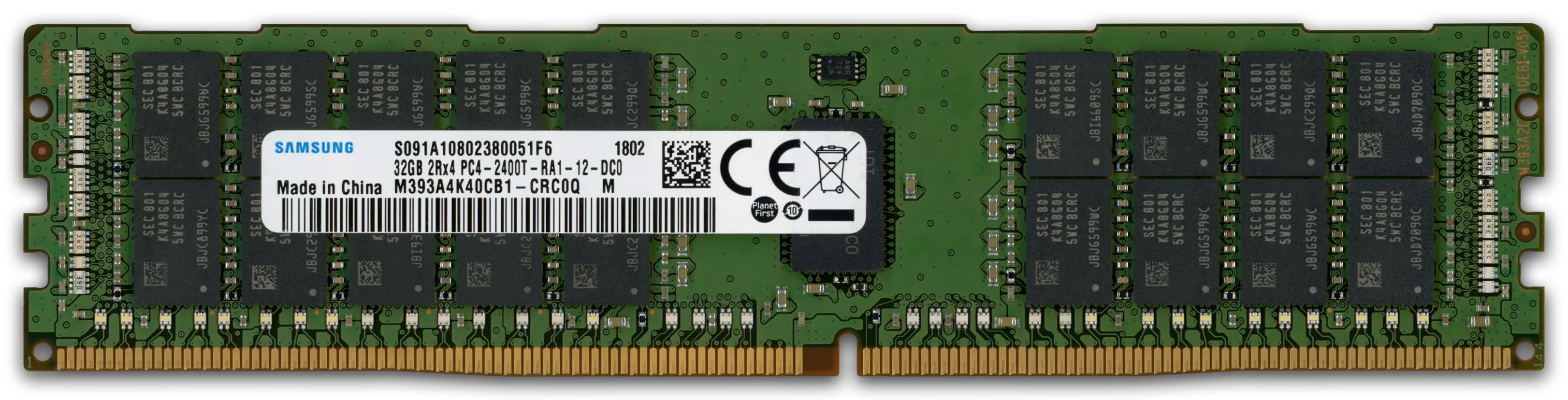 Samsung 32GB RAM-Modul DDR4 2400 MT/s PC4-2400T-R RDIMM ECC, refurbished
