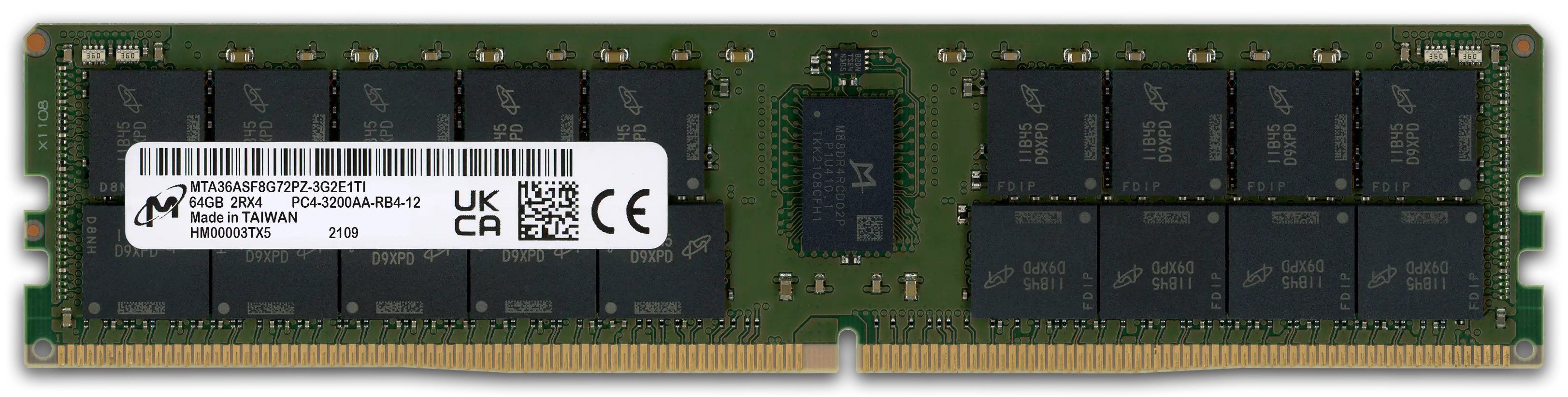 Micron 64GB RAM-Modul DDR4 3200 MT/s PC4-3200AA-R RDIMM ECC