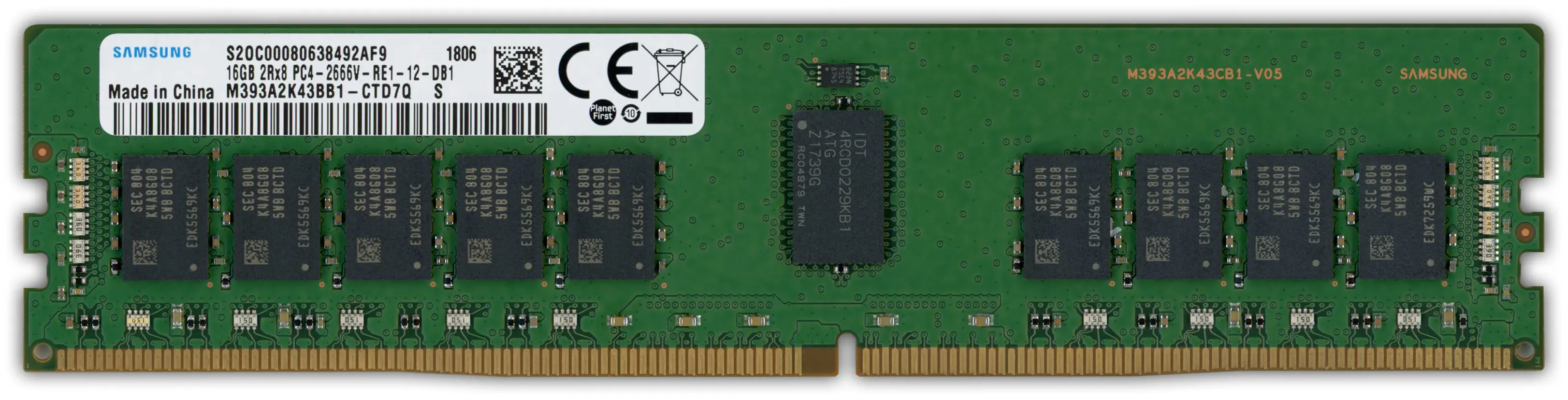 Samsung 16GB RAM-Modul DDR4 2666 MT/s PC4-2666V-R RDIMM registered ECC