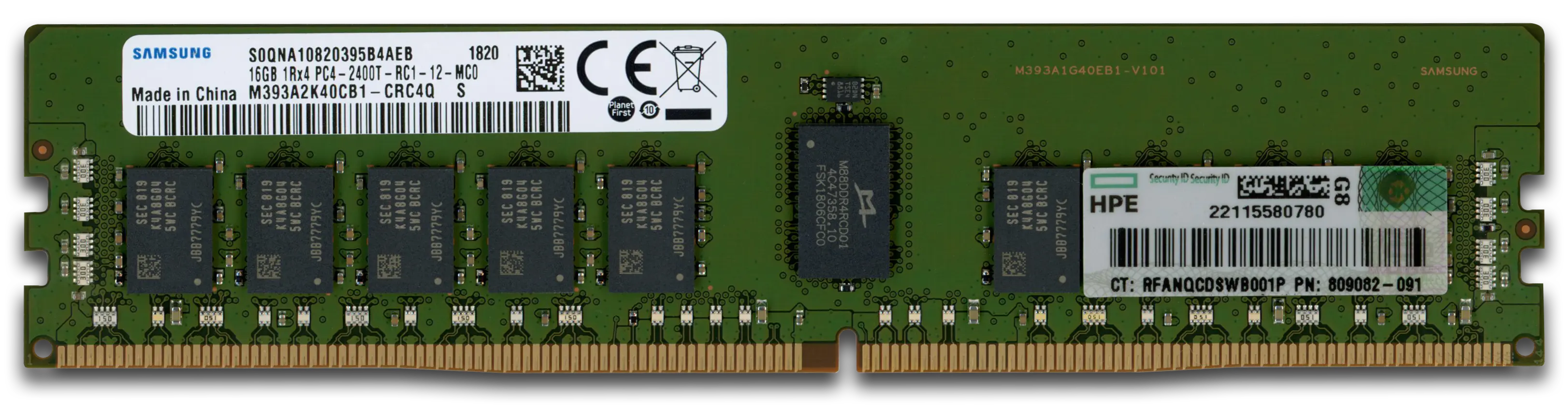 HPE 16 GB RAM-Modul DDR4 2400MT/s PC4-2400T-R RDIMM ECC registered 805349-B21, refurbished