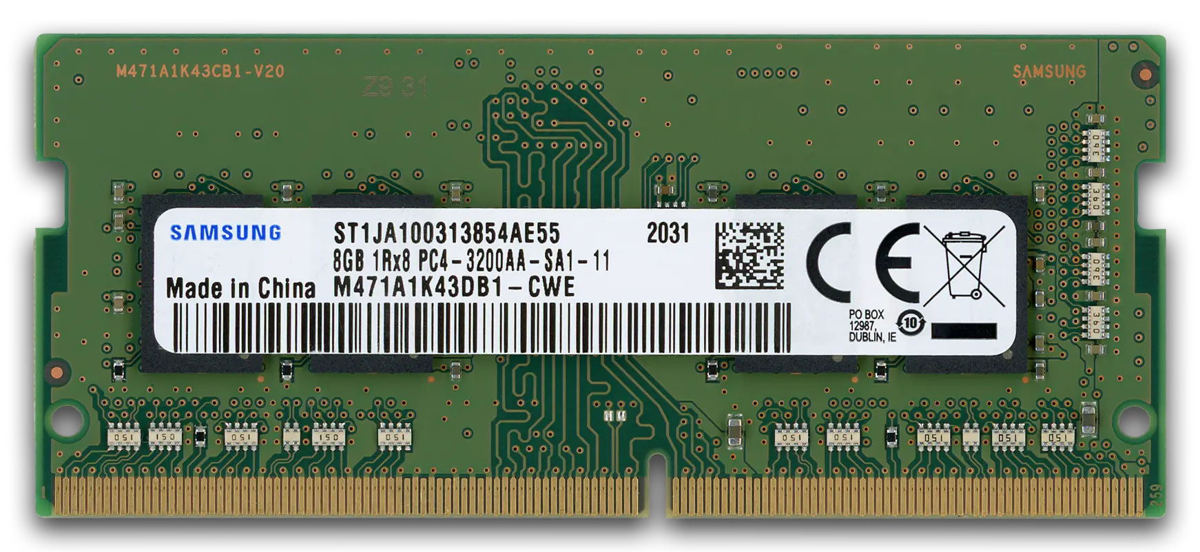 Samsung 8GB RAM-Modul DDR4 3200 MT/s PC4-3200AA-S SODIMM